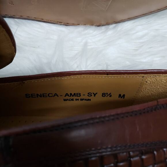 NEW SANDRO MOSCOLONI Seneca Woven Tassel Bologna Loafer 8.5 M Brown leather main image 7
